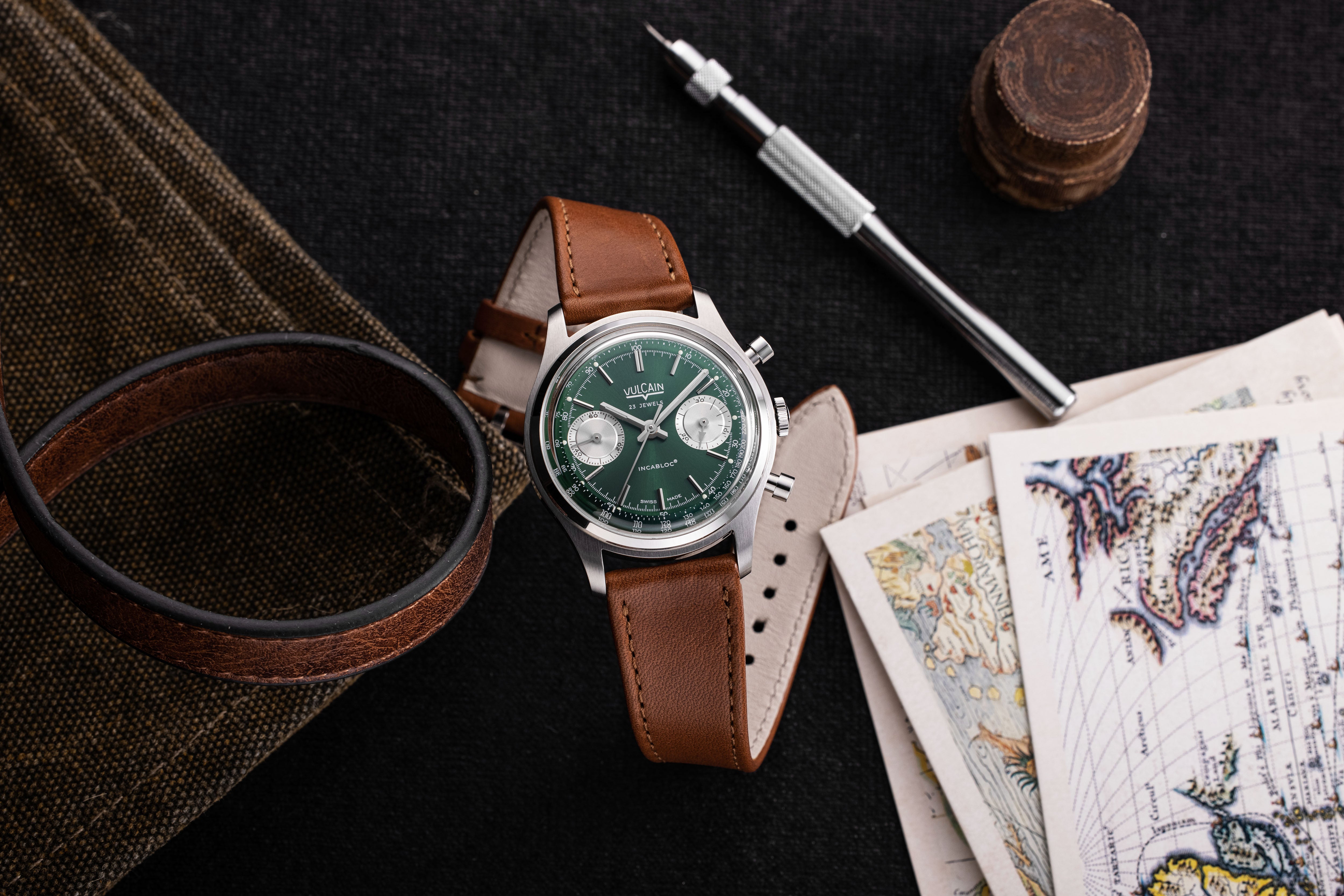 Vulcain Goes Green: New Chronograph 1970s Green Edition | WatchGecko