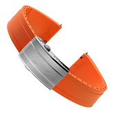 WatchGecko Sedona Rubber Deployant Watch Strap - Orange