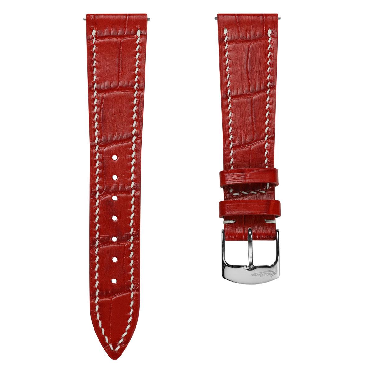 Arnhem Hand-Stitched Calf Leather Watch Strap Alligator Print