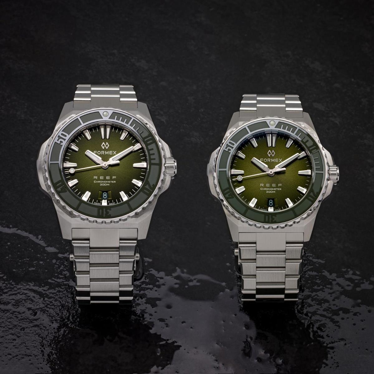 FORMEX Baby REEF Automatic Chronometer COSC 300M Steel Bracelet / Green Dial / Green Bezel