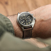 Ravello Tuscan Leather Watch Strap - Medium Brown on Vertex MP45