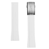 WatchGecko Sedona Rubber Deployant Watch Strap - White