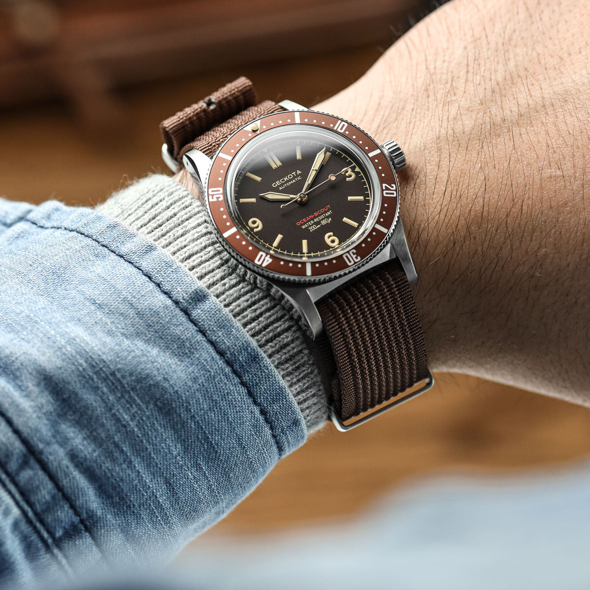 Ocean-Scout Dive Watch Sienna Brown LIKE NEW