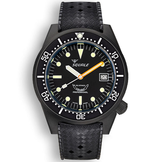 Squale 1521 Black PVD Swiss Made Diver's Watch - Rubber - LIKE NEW