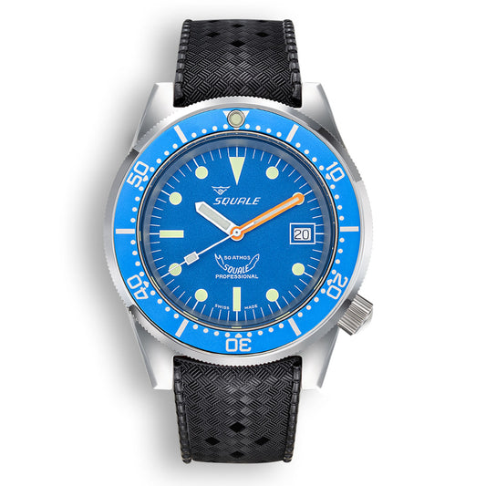 Squale 1521 Swiss Made Divers Watch Polished Case Ocean Blue - Rubber - LIKE NEW