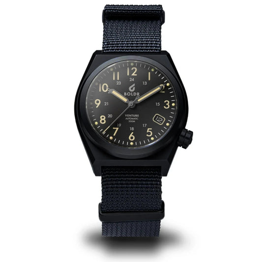 Boldr Venture Automatic Field Watch - Black Dawn