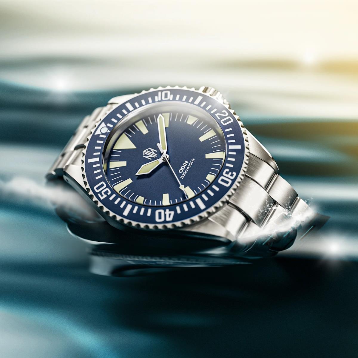 NTH Odin Blue with date on 3 Link Bracelet LIKE NEW