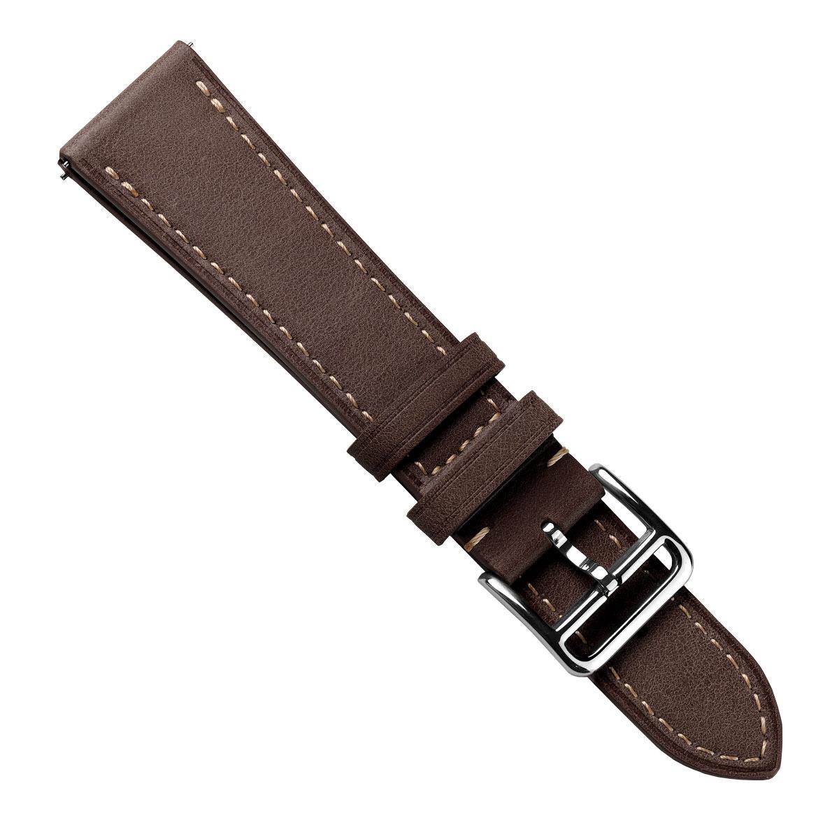 Flat Leather Watch Strap - Pastel Chestnut Brown