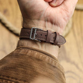 Flat Leather Watch Strap - Pastel Chestnut Brown