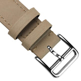 Brixham Flat Leather Watch Strap - Pastel Beige