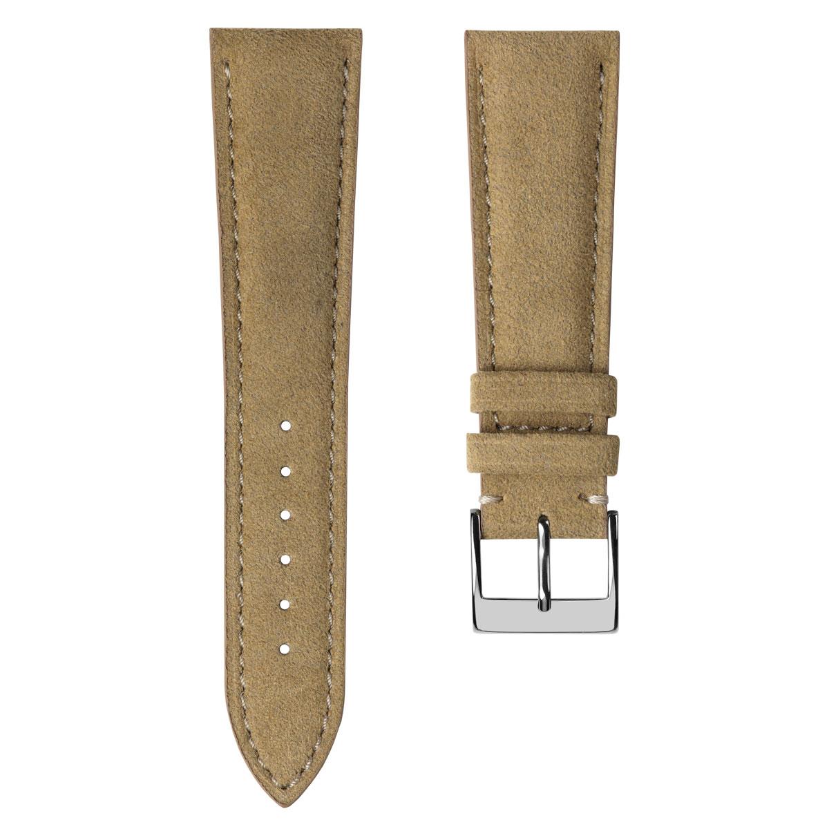 Laverton Padded Alcantara Handmade Watch Strap - Camel