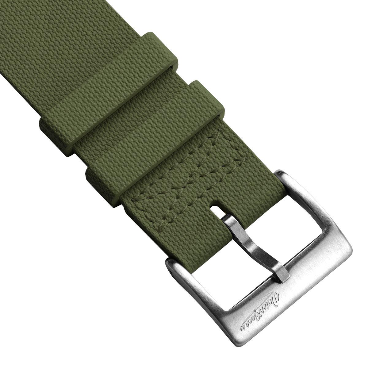TidalPass British Military FKM Rubber Watch Strap - Green