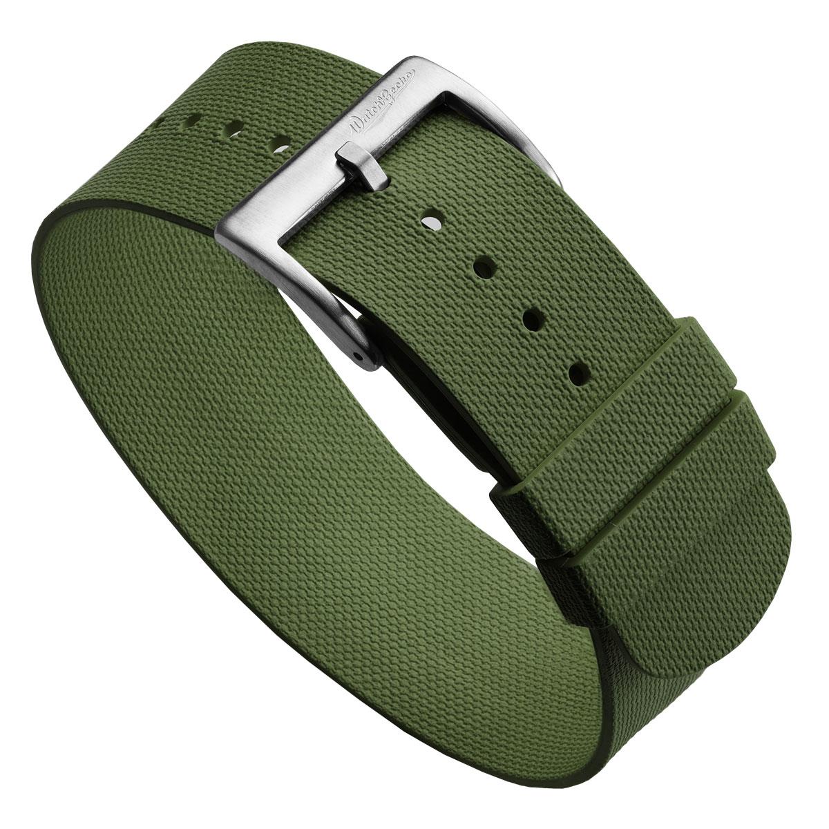 TidalPass British Military FKM Rubber Watch Strap - Green
