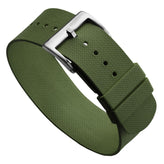 TidalPass British Military FKM Rubber Watch Strap - Green