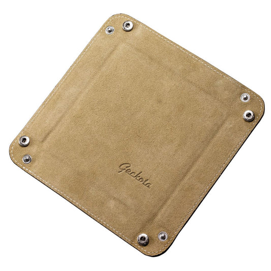 Genuine Leather Watch Tray - Beige Nubuck