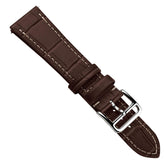 Flat Leather Watch Strap - Alligator Print Brown