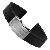 WatchGecko Sedona Rubber Deployant Watch Strap - Black