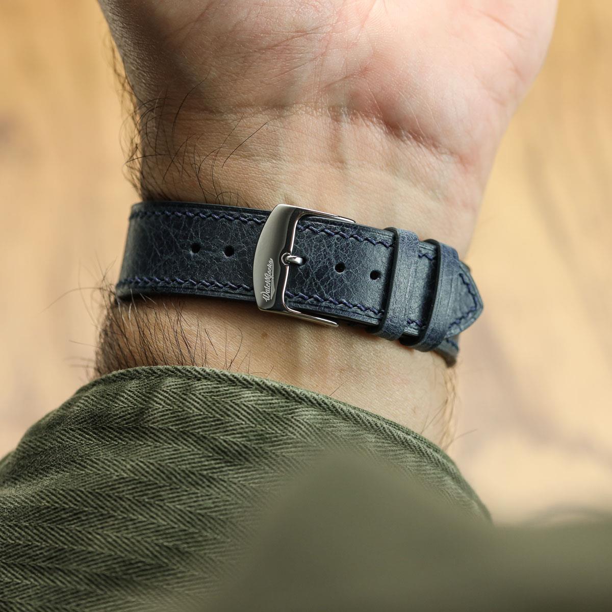 Ravello Tuscan Leather Watch Strap - Blue