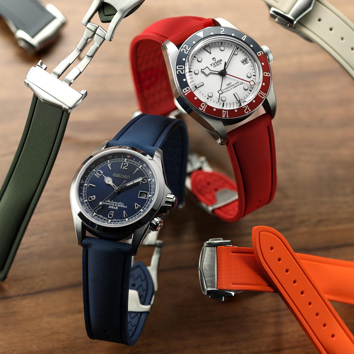 Endurance Rubber Deployant Watch Strap - Signal Red