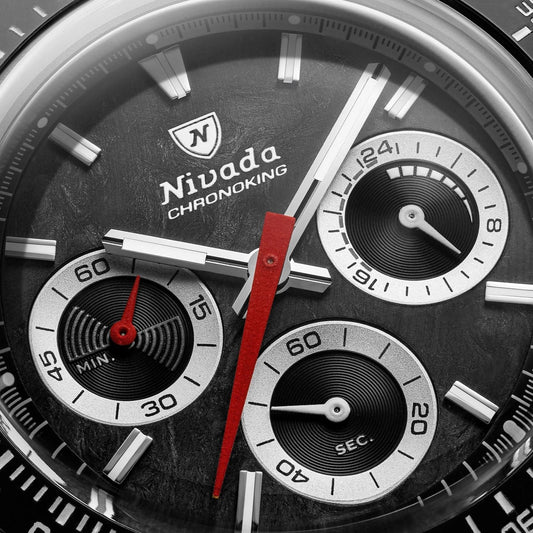 Nivada Grenchen Chronoking Mecaquartz Racing Black - 38mm - Beads of Rice