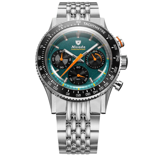 Nivada Grenchen Chronoking Mecaquartz Racing Green - 38mm - Beads of Rice