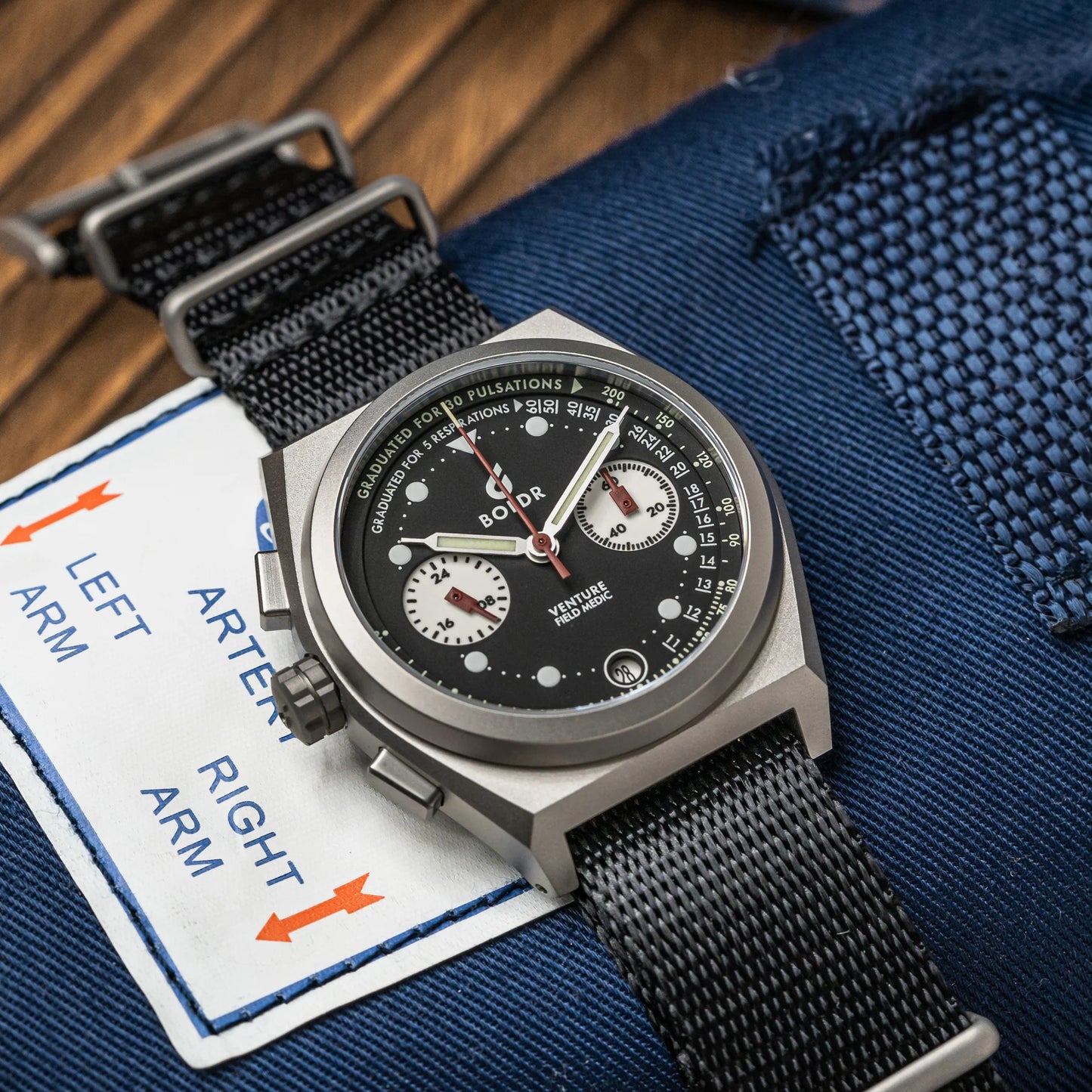 Boldr Venture Field Medic Chronograph Watch Field Medic II Destro LIKE NEW