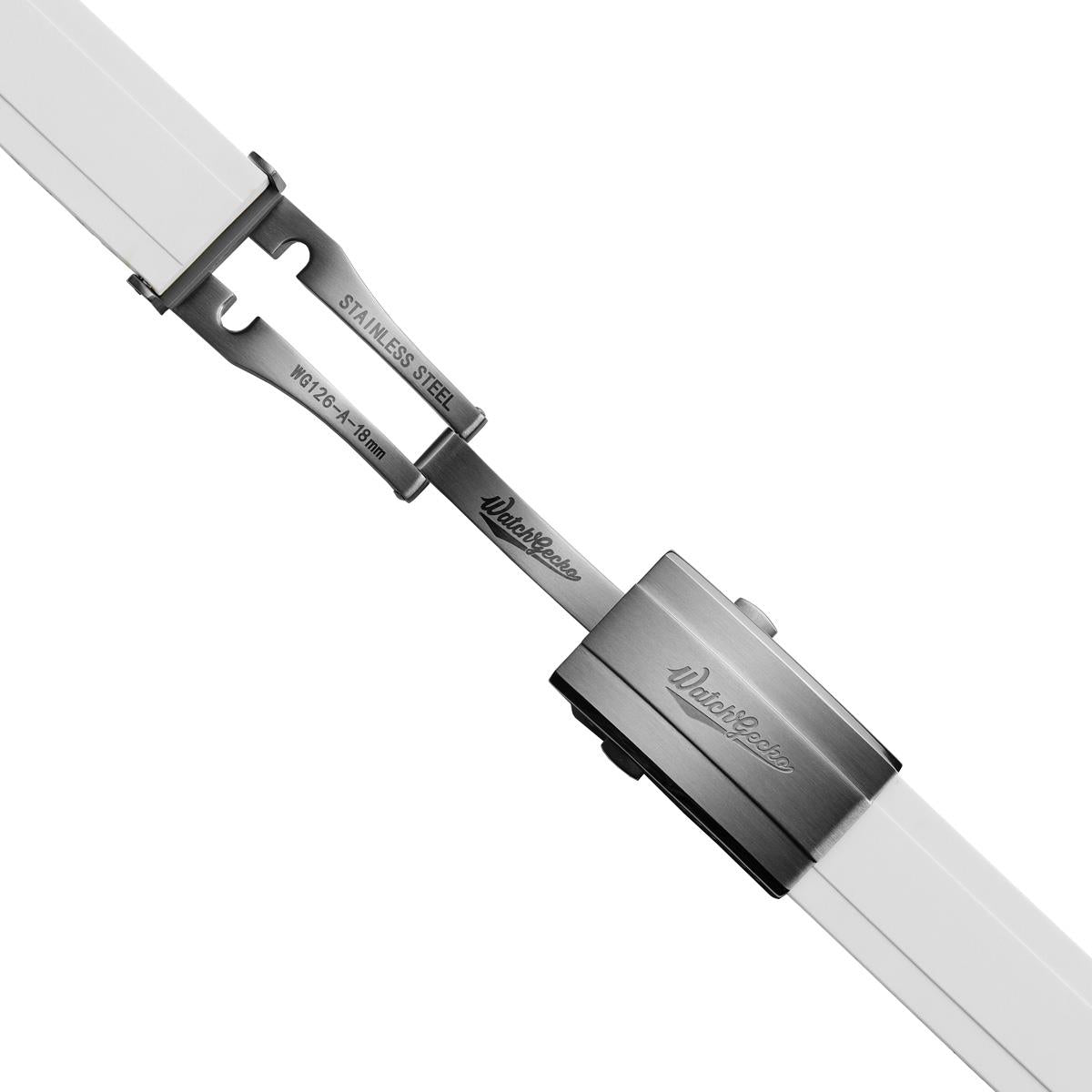 WatchGecko Sedona Rubber Deployant Watch Strap - White