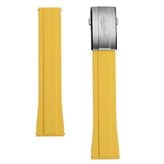 WatchGecko Sedona Rubber Deployant Watch Strap - Yellow