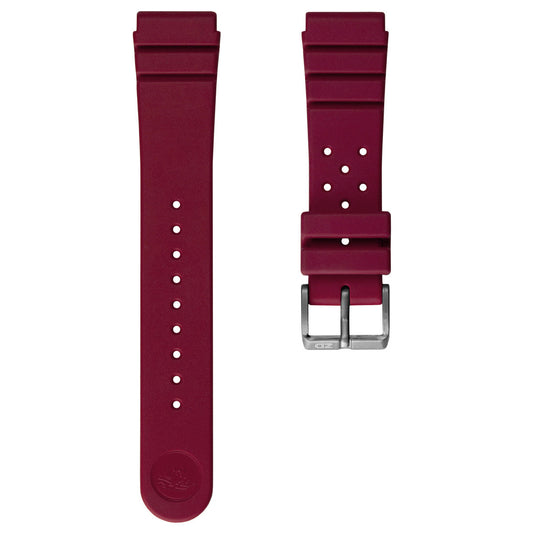 284 Italian Rubber Diver's Watch Strap - Burgundy