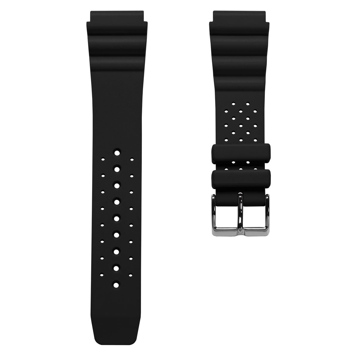WatchGecko 285 Italian Rubber Diver s Watch Strap Black