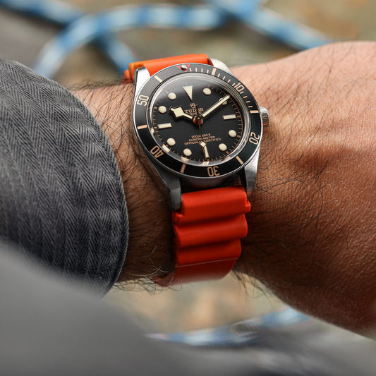 ZULUDIVER 285 Italian Rubber Diver's Watch Strap - Orange