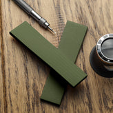 WatchGecko 400 Italian Rubber Strap 2 Additional Parts - Military Green