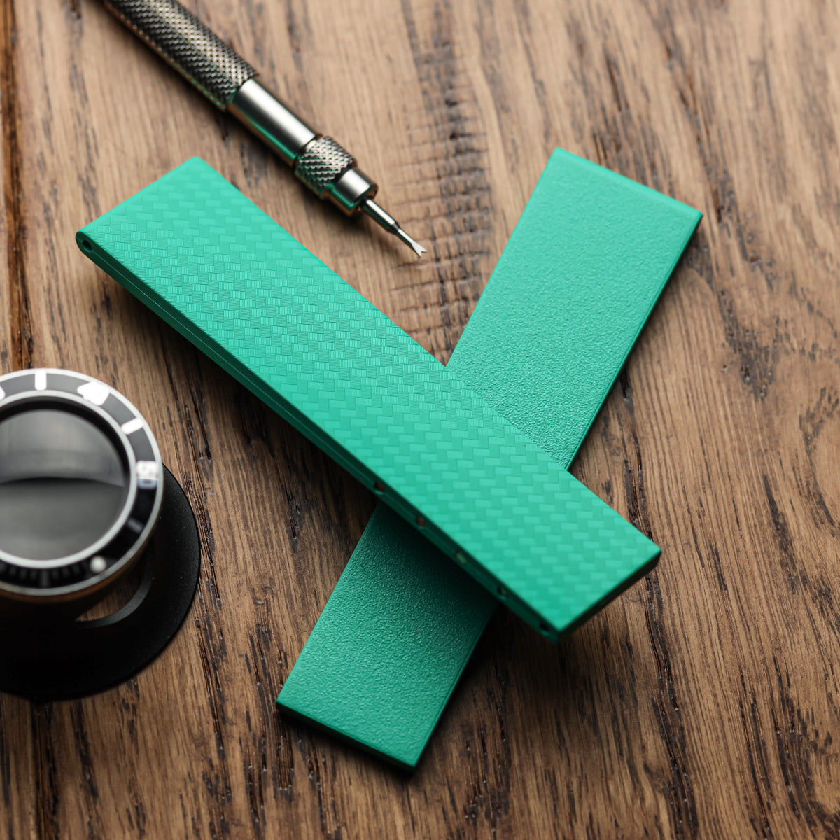 WatchGecko 400 Italian Rubber Strap 2 Additional Parts - Capri Sea