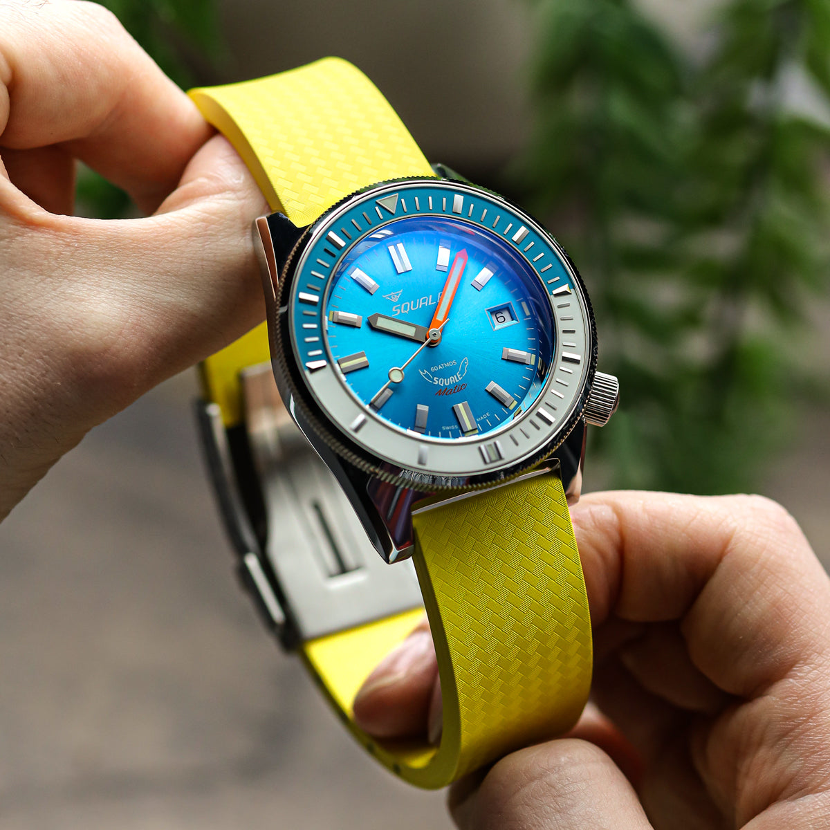 WatchGecko 400 Italian Rubber Strap 2 Additional Parts - Yellow