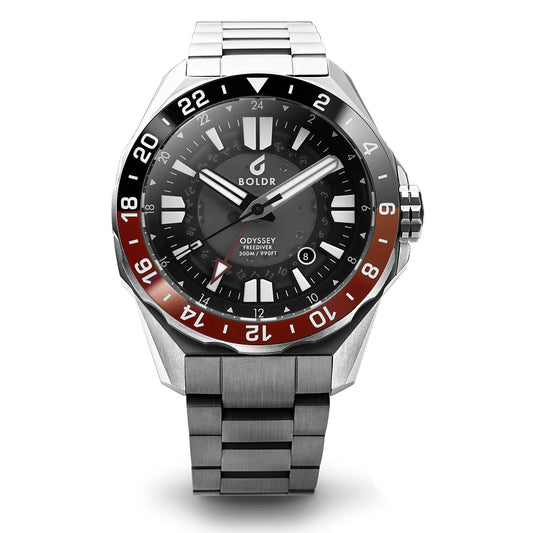 Boldr Odyssey Freediver GMT - Black / Red - LIKE NEW