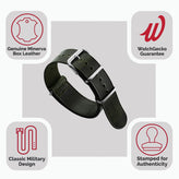 Cambridge Genuine Leather British Military Watch Strap - Vintage Green