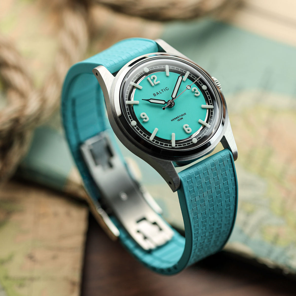 Mosaic CTS Rubber Watch Strap -  Aqua Blue