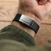 WatchGecko Sedona Rubber Deployant Watch Strap - Black