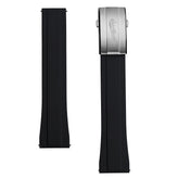 WatchGecko Sedona Rubber Deployant Watch Strap - Black