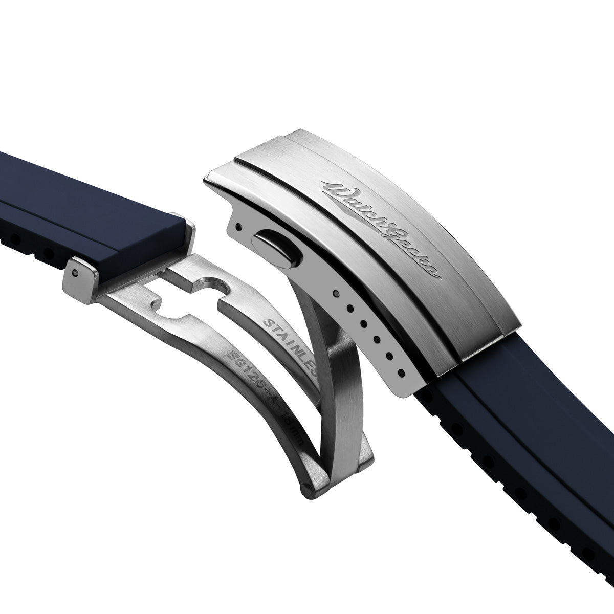 WatchGecko Sedona Rubber Deployant Watch Strap - Blue