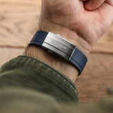 WatchGecko Sedona Rubber Deployant Watch Strap - Blue