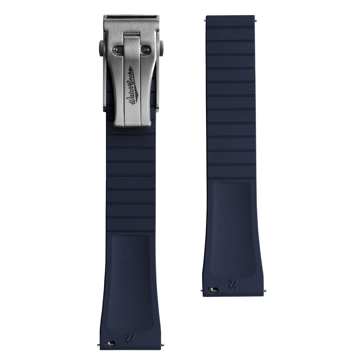 WatchGecko Sedona Rubber Deployant Watch Strap - Blue