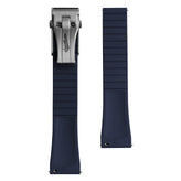 WatchGecko Sedona Rubber Deployant Watch Strap - Blue