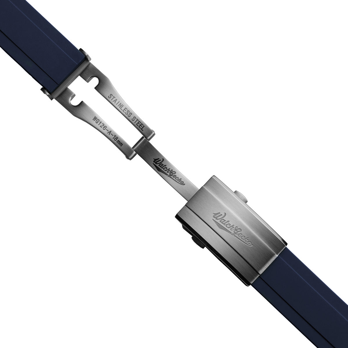 WatchGecko Sedona Rubber Deployant Watch Strap - Blue