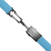 WatchGecko Sedona Rubber Deployant Watch Strap - Light Blue