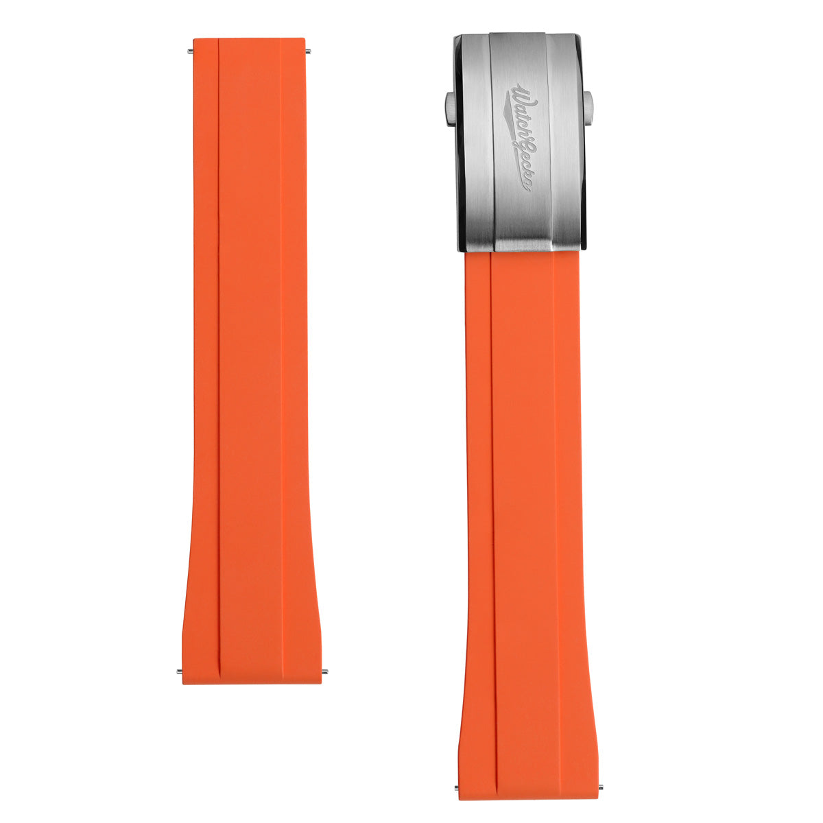 WatchGecko Sedona Rubber Deployant Watch Strap - Orange