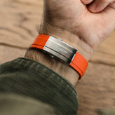 WatchGecko Sedona Rubber Deployant Watch Strap - Orange