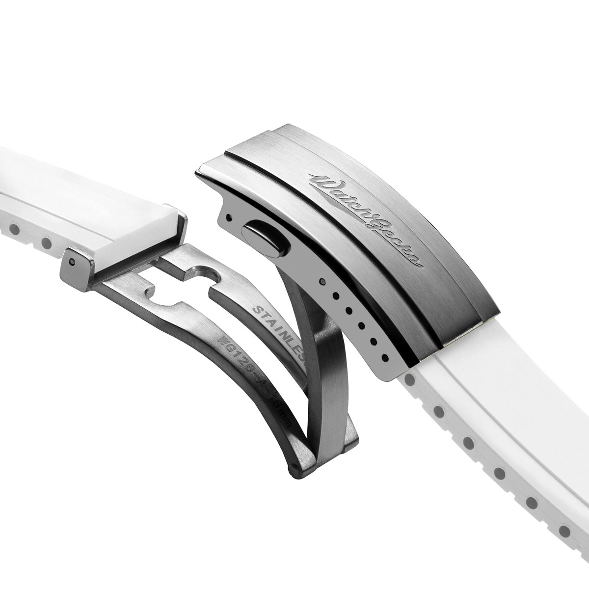 WatchGecko Sedona Rubber Deployant Watch Strap - White