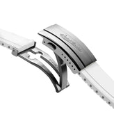 WatchGecko Sedona Rubber Deployant Watch Strap - White