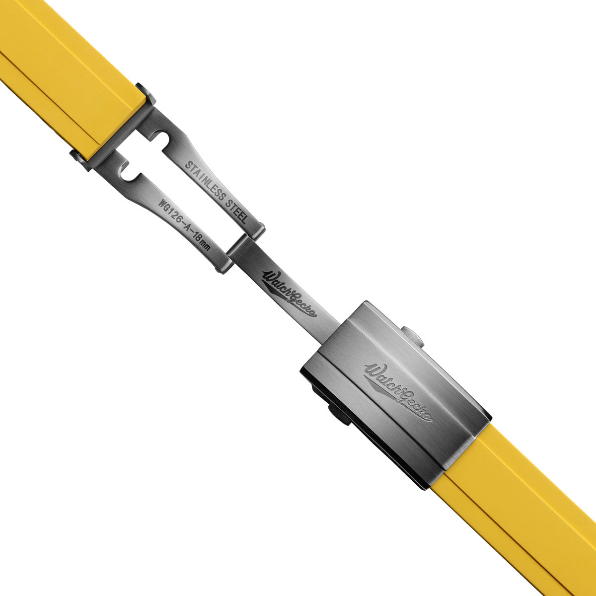 WatchGecko Sedona Rubber Deployant Watch Strap - Yellow